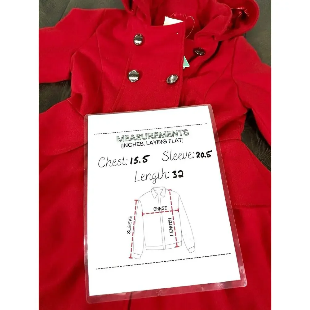 Brand New Copper Key Peplum Style Coat Size 10 / 12 Red Hooded New With Tags - Picture 9 of 11